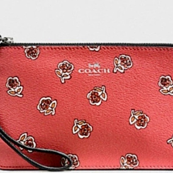 Coach Handbags - Coach Red Floral Wristlet